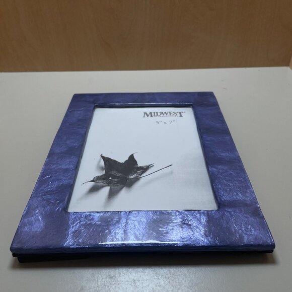 Vintage Midwest of Cannon Falls Blue Textured Stone Photo Frame 5” by 7” NOS - Picture 6 of 11